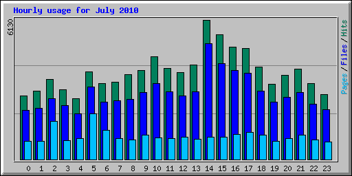 Hourly usage for July 2010