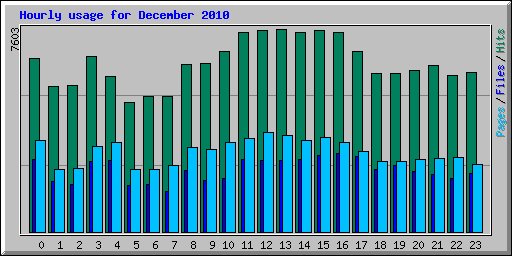 Hourly usage for December 2010